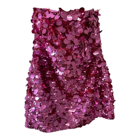 Retrofete Nolia Sequin Mini Dress Embellished Strapless Hoco Party Statement L - Picture 14 of 16